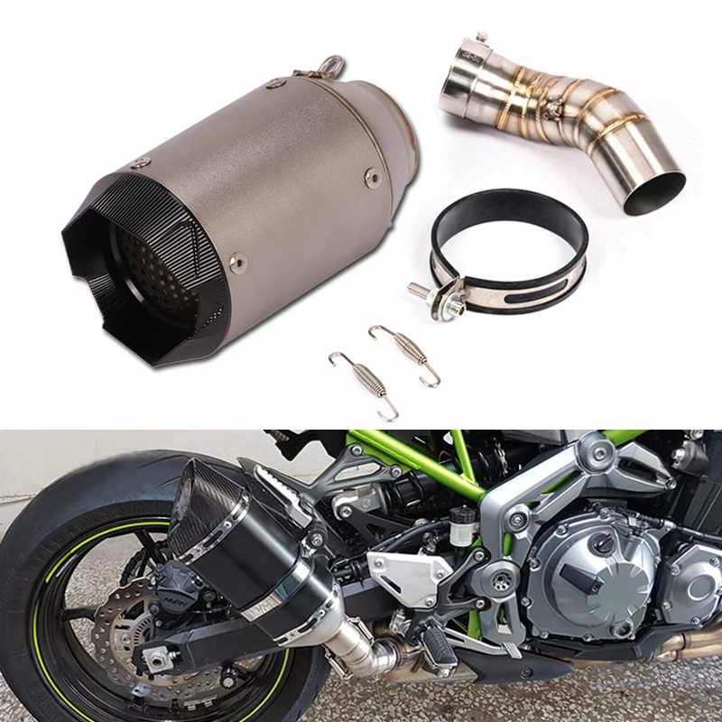 

For Kawasaki Z900 Ninja 900 Until 2019 Exhaust Pipe Motorcycle Middle Tube Slip On 51mm Muffler Escape No DB Killer Reserve Cat