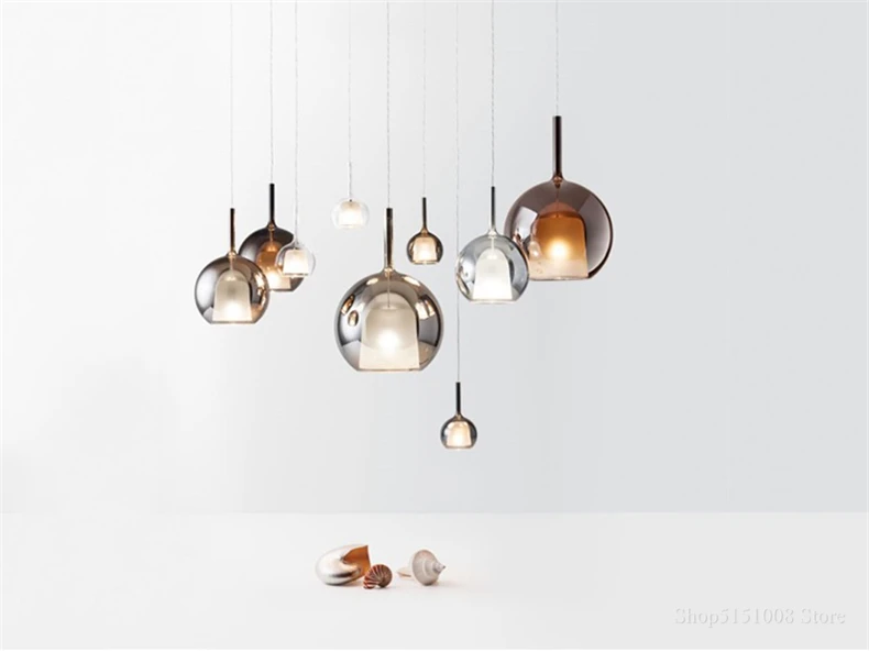 Moderna lampada a sospensione sala da pranzo Lampadario in vetro a sospensione a soffitto con 6 luci, paralume in vetro fumé, per soggiorno, cucina, ristorante, bar, presa E27