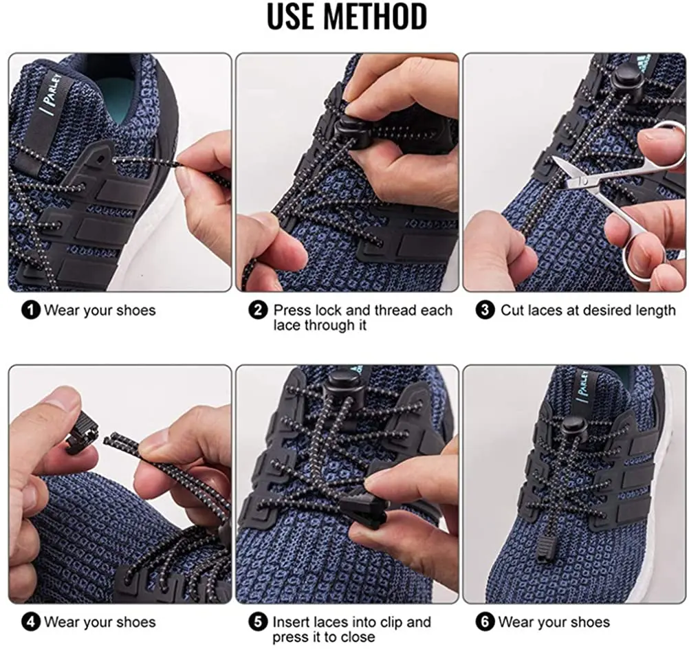 1Pair Colored Dots Round Shoelaces Elastic Plastic Lock Hiking Sport No Tie Shoelace Adult Children Shoe Accessories Rubber Band
