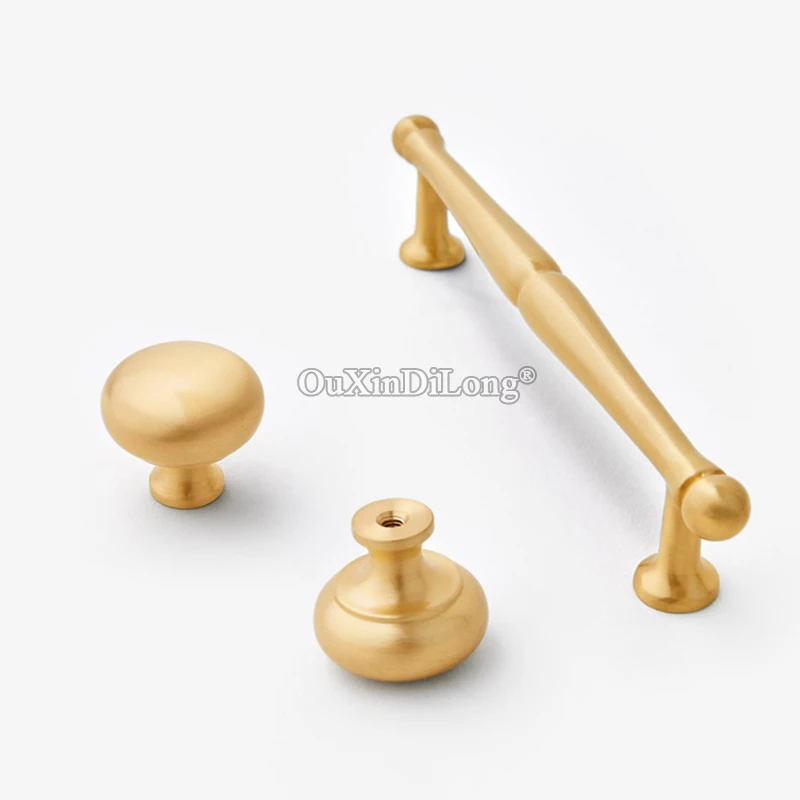 Elegant 10PCS European Solid Brass Cabinet Door Handles Cupboard Wardrobe Drawer Kitchen Bookcase Cabinet Pulls Handles & Knobs