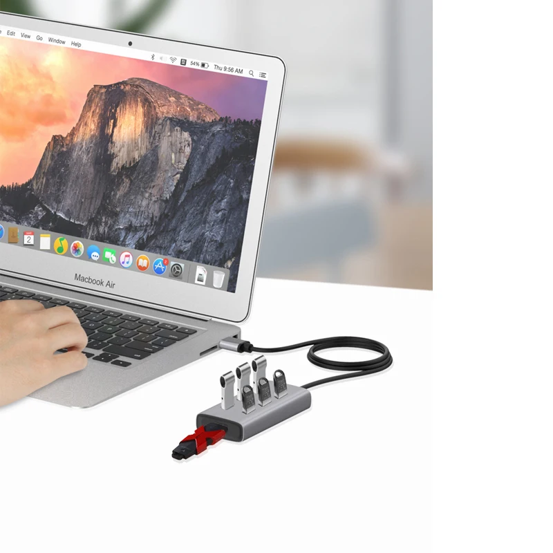 USB 3.0 Hub USB Hub 2.0 USB متعدد المنافذ الفاصل المحور استخدام محول الطاقة 4/7 منفذ متعددة المتوسع 2.0 USB Hub مع التبديل للكمبيوتر