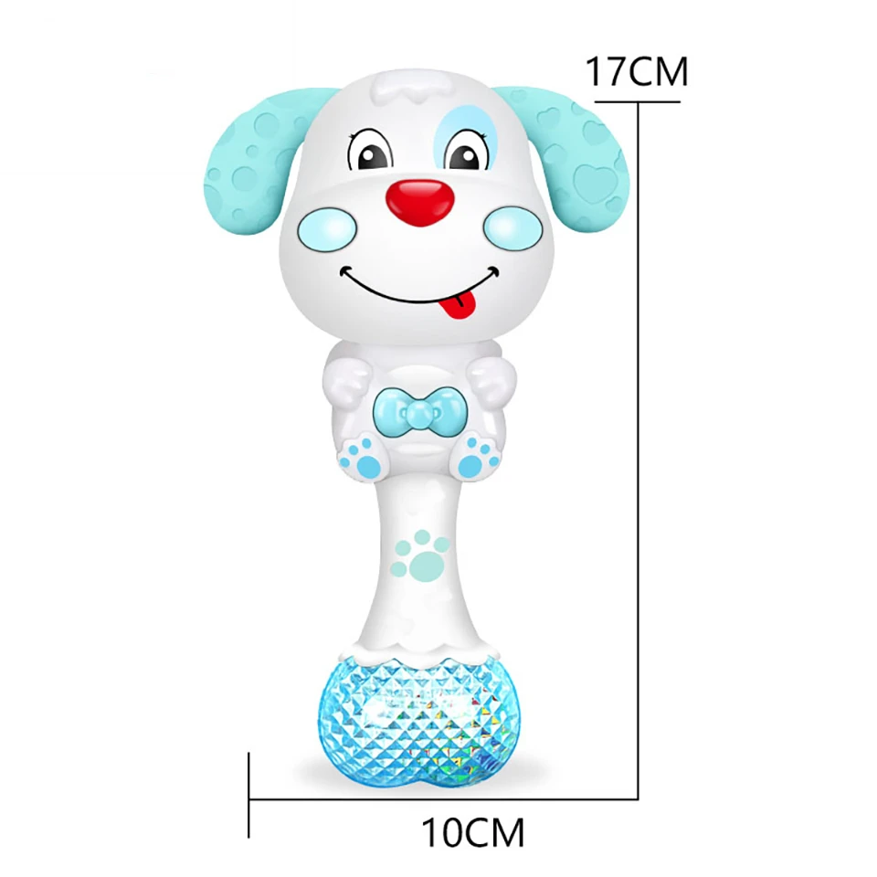 Musical Flashing Baby Teether Rattle Toys Rabbit Hand Bell Mobile Infant Pacifier Weep Tear Newborn Early Educational Toys Gifts