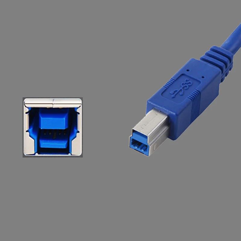 USB 3.0 Type A Male to B Male 90 degree elbow Angled Printer Cable Cord blue color 0.6m 1m 1.8m
