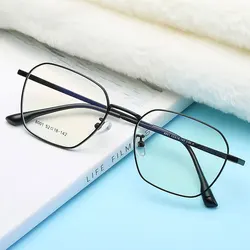 8001 Nieuwe Aankomst Metalen Frame Bril Voor Unisex Met Lente Scharnieren Eenvoudige Volledige Rand Vierkante Eyewear Hot Selling