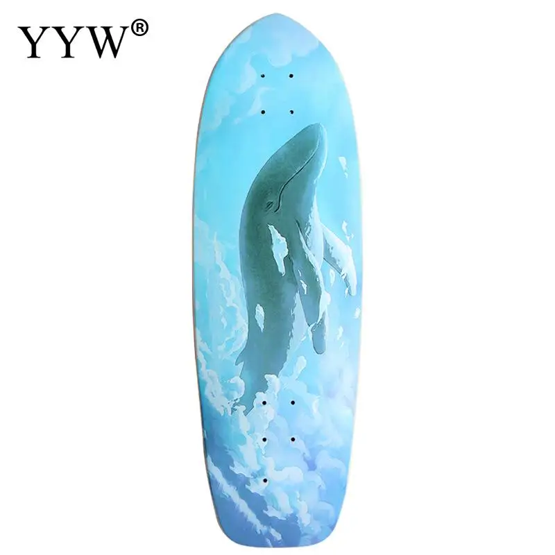 80*25cm Ahorn Holz Leere Fisch Skateboard Hand-Gemalt Longboard Deck Schiebe Für Kinder Jugendliche Anfänger Blank skate Board Deck DIY