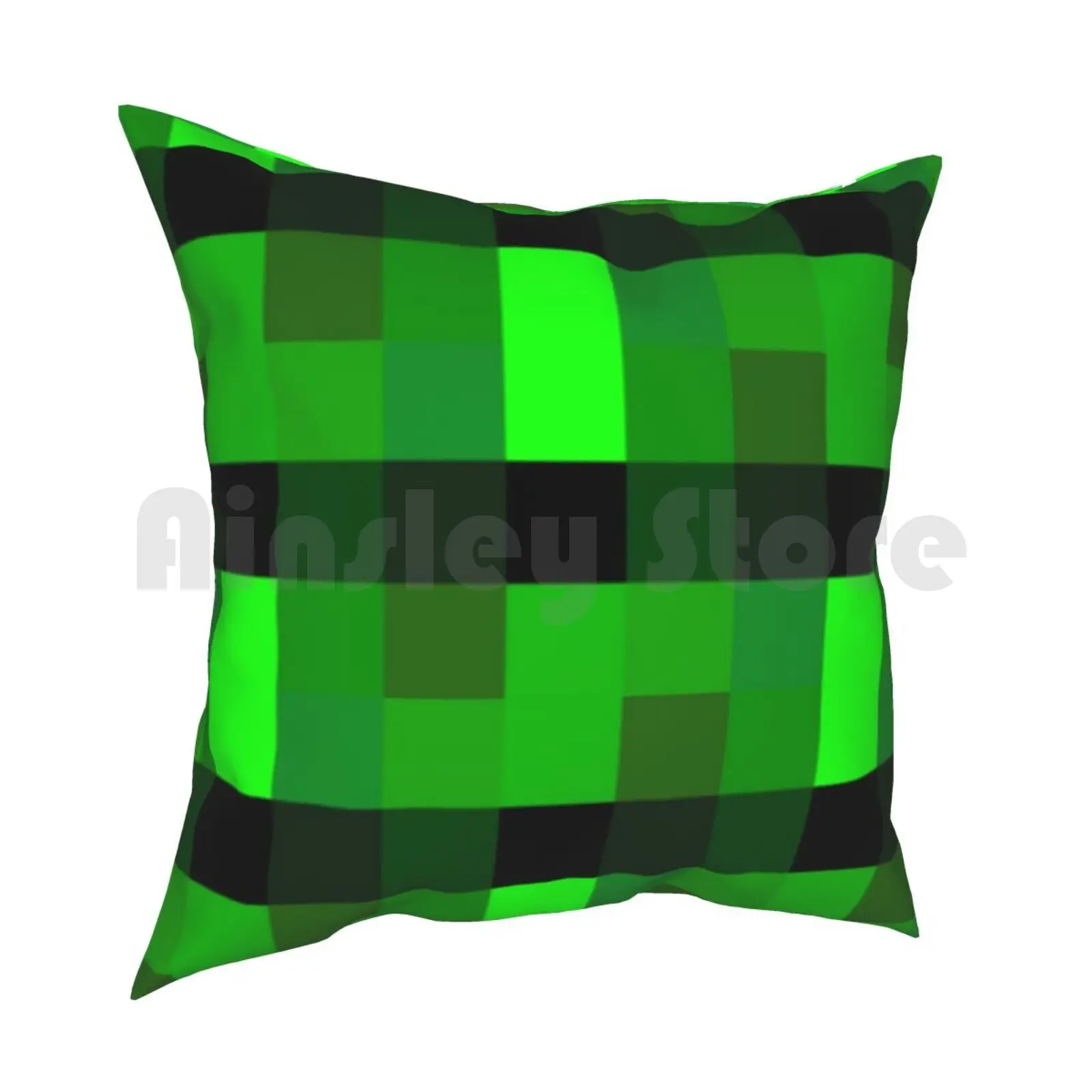 Green Techno Pixel Pattern | Cool Pro Game Retro Gamer Pillow Case Printed Home Soft Throw Pillow Gamer Gamers Gaming