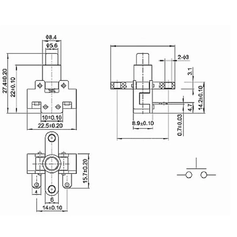 10Pcs PBS-04โปร่งใสปุ่มสวิทช์10A/250V สวิตช์ล็อคด้วยตนเอง
