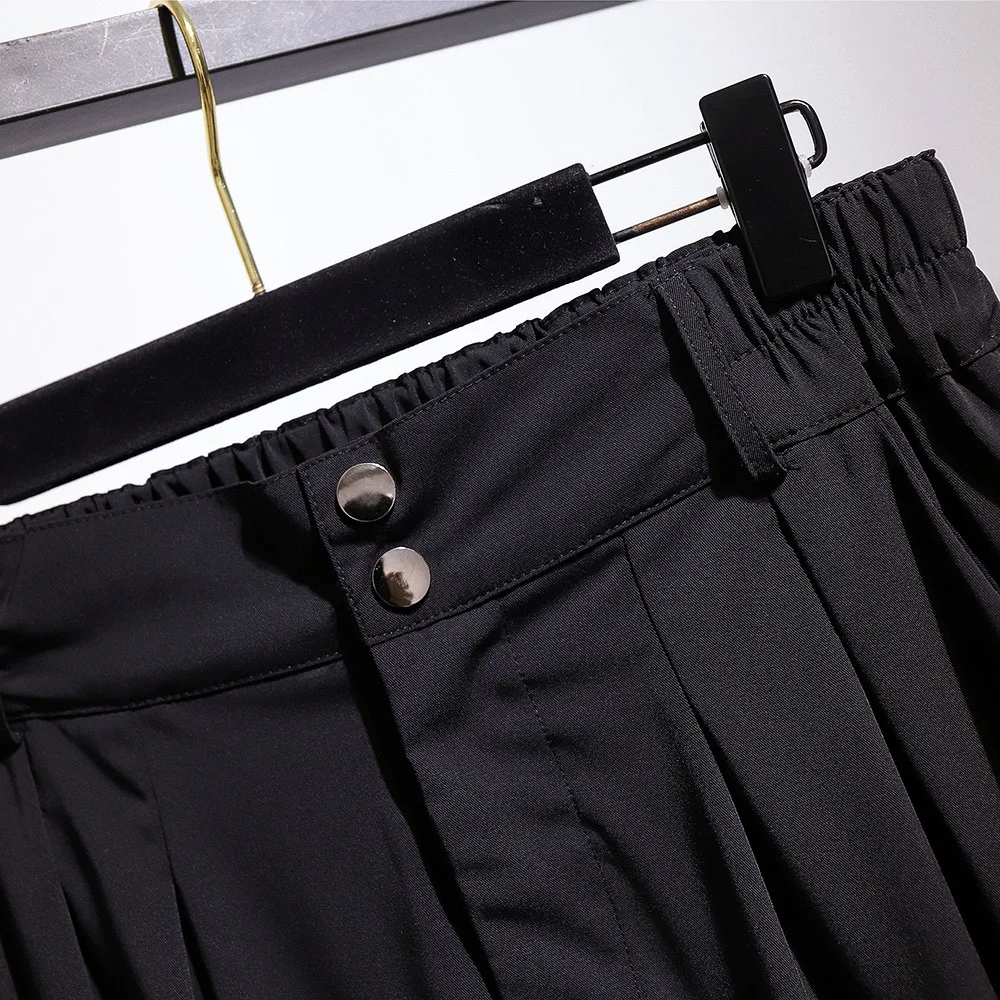 Neue 2021 damen frühling herbst plus größe lange hosen für frauen große lose beiläufige baumwolle taste schwarz hosen 4XL 5XL 6XL 7XL