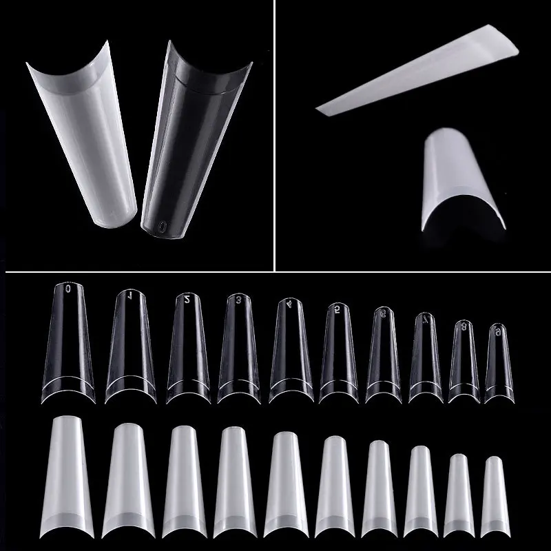 500 Stück Künstliche Nagelspitzen, Französische Natürliche Transparente Sargförmige Künstliche Nagelspitzen, Acryl-UV-Gel Nagellack Maniküre – Detail 5