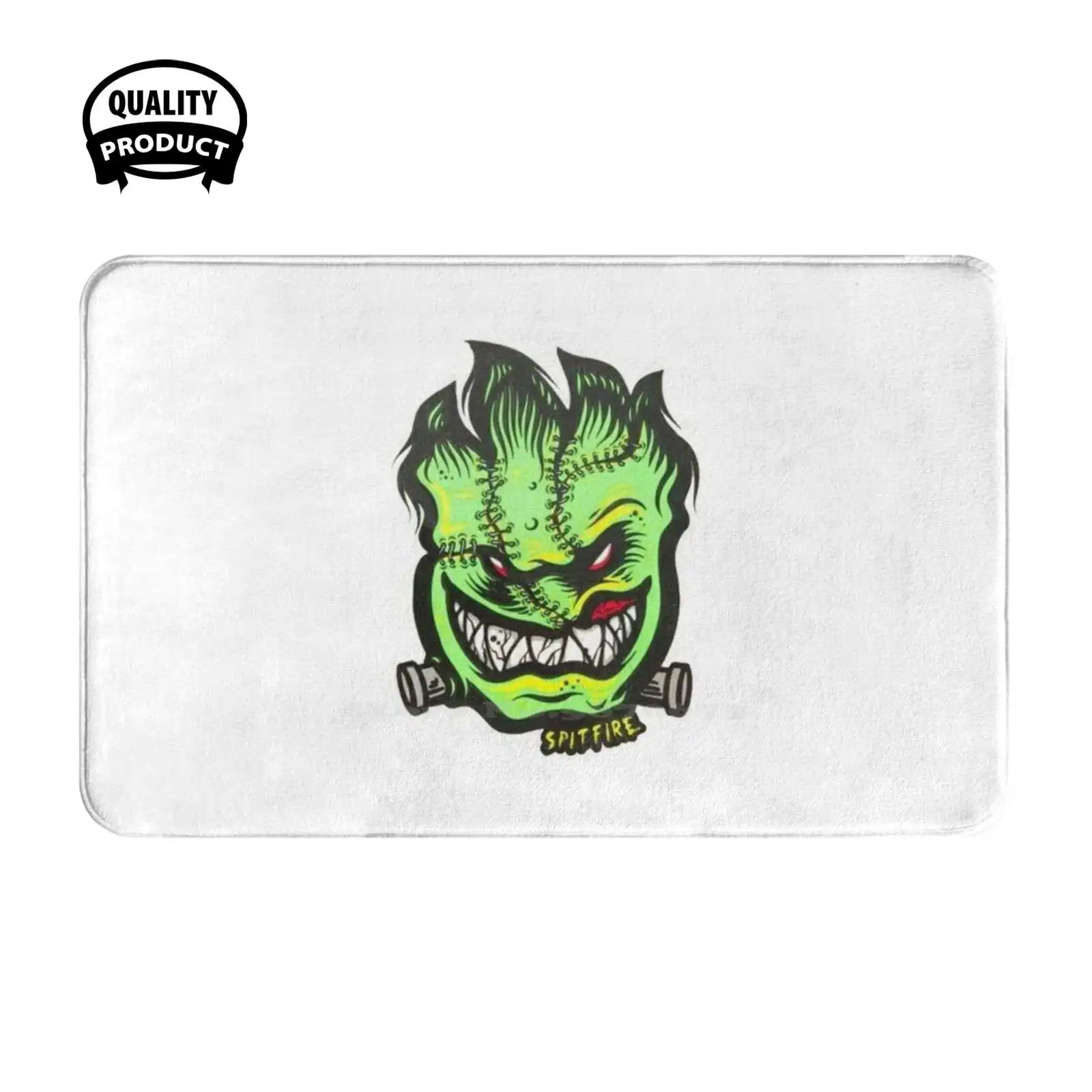 Spitfireホイールフランケンシュタインソフトクッションホームカーペット、ドアマット、カーラグ、Spitfireホイールロゴ、トニーホークスケートボーディング、独立
