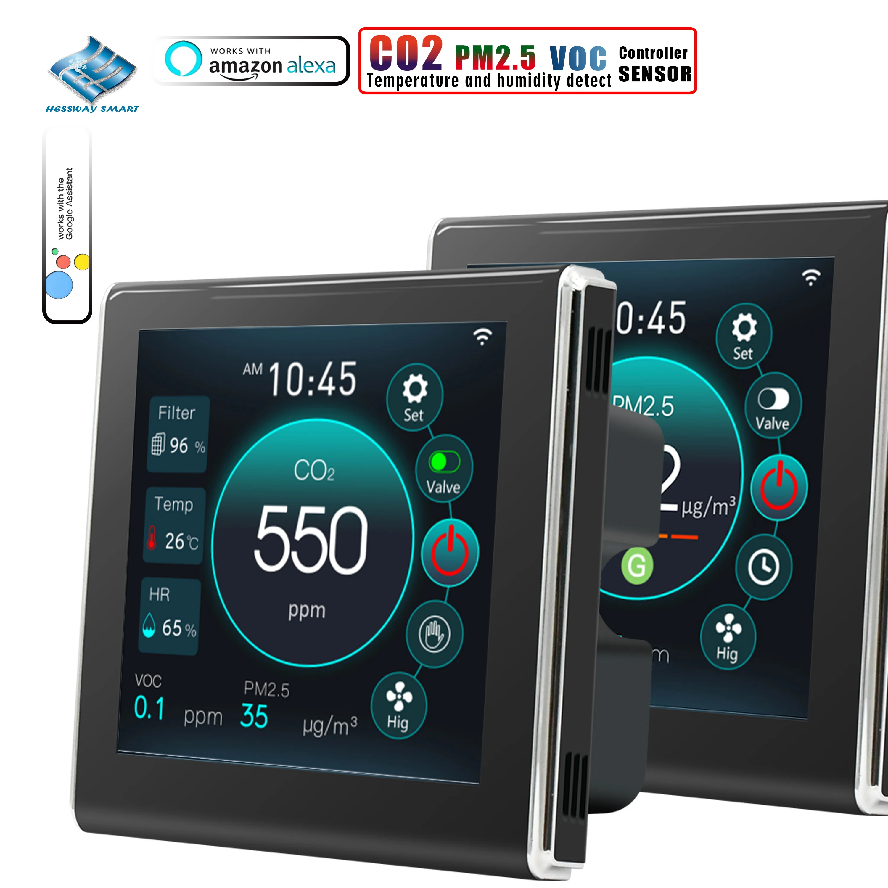 WIFI APP TUYA RS485 sistema di ventilazione domestica PM2.5 e VOC e CO2 per AC/EC 0-10V regolatore di controllo del segnale proporzionale