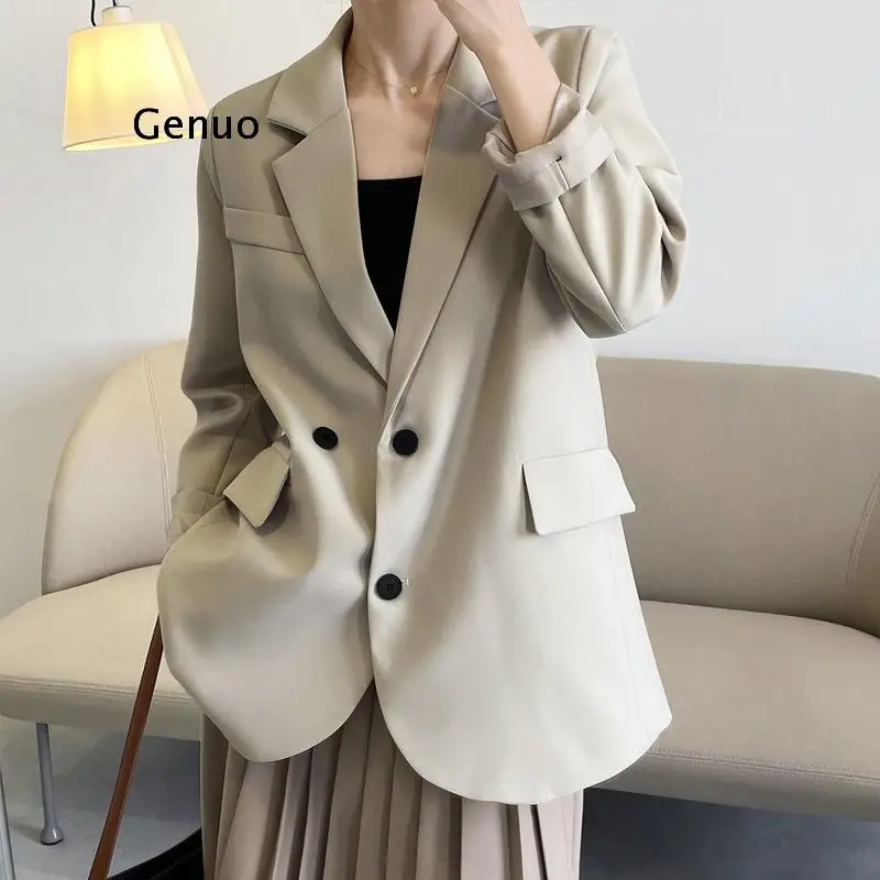 

2021 Fashion Women Blazer Noble Casual Jacket Female Suits Blazer Double Breasted Office Lady Blazer Jacket Blaser Femme