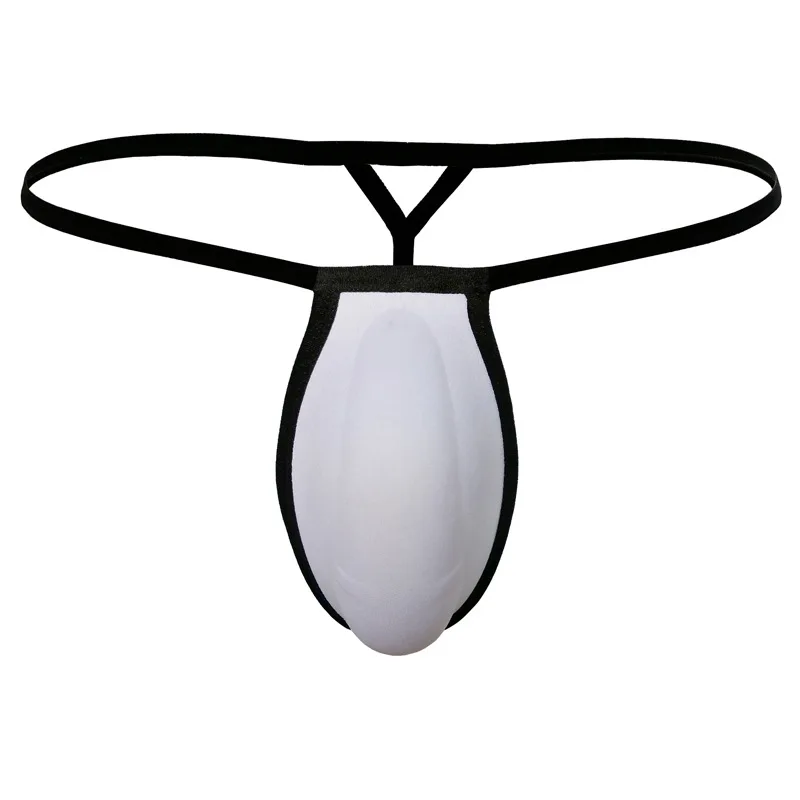 CLEVER-MENMODE Gewatteerde Ondergoed Sexy Thong Mannen G String Verbeter Push Up Cup Pad Bikini Penis Pouch Slipje T-Back onderbroek