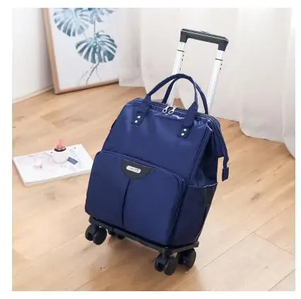 Bolsa con ruedas para mujer, Maleta de viaje con ruedas, Oxford, Gran capacidad, equipaje rodante