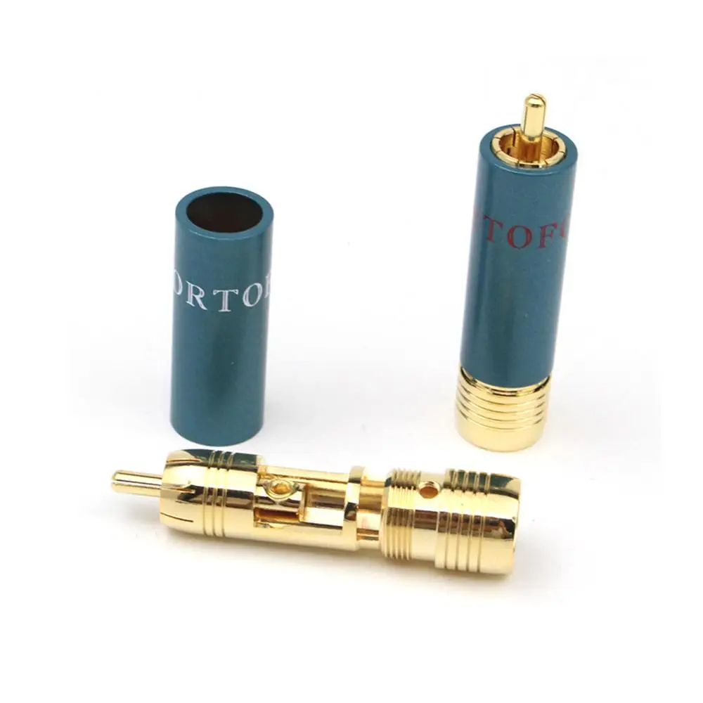 Colleimage 4pcs/lot Gold-plated HIFI RCA Plug Hi-end Ortofon Reference 8NX RCA Connectors