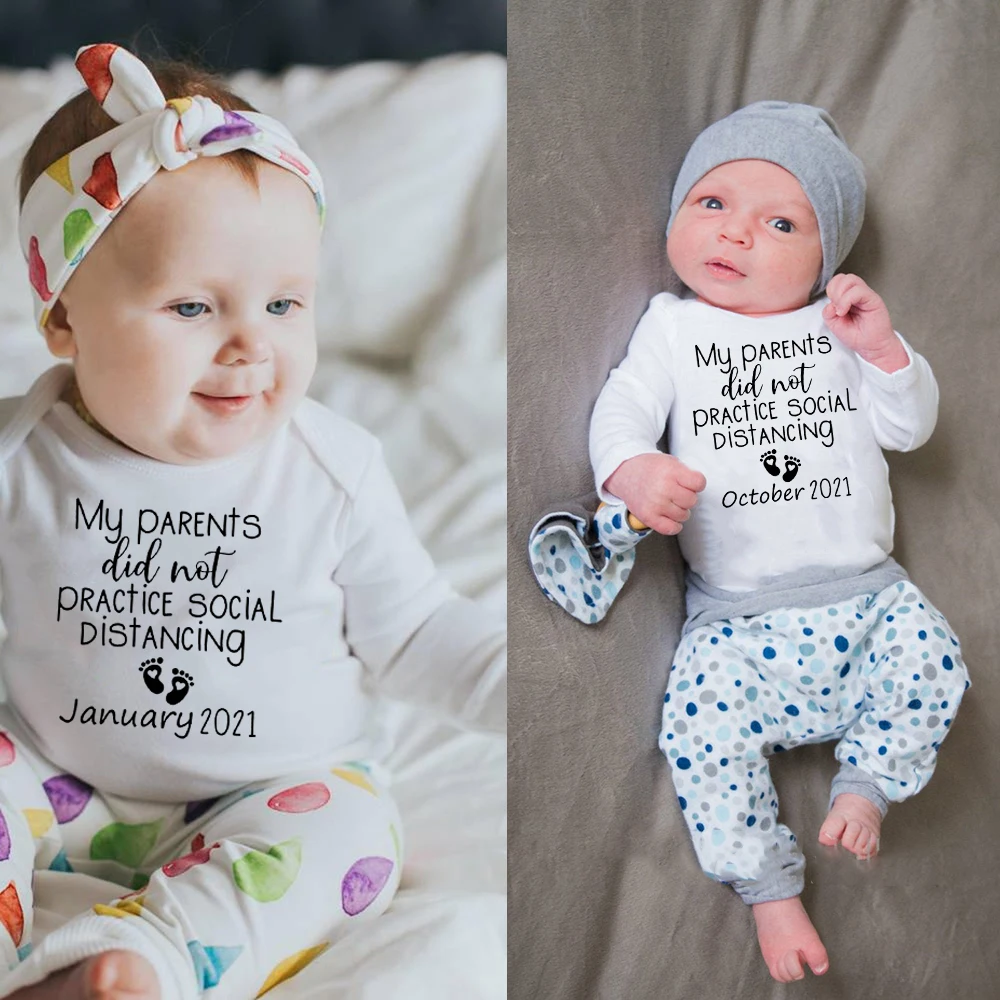 

Baby Announcement My Parent's Did Not Practice Social Distancing Baby Bodysuit Autumn Long Sleeve Fashion Pregnancy Reveal