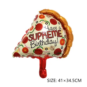 Eiscreme Pizza Hot Dog Hamburger Donut Aluminium Film Ball Geburtstag Kindertag Valentinstag Party Dekoration Baby Geschenk PA 8 Hauptverkaufsdekoration Pizza - №4