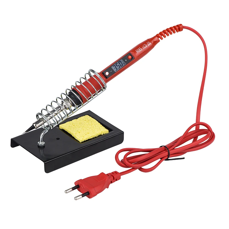 JCD soldador eléctrico temperatura ajustable 220V 80W kit de herramientas de reparación de soldadura con aislamiento térmico ESD estera de trabajo