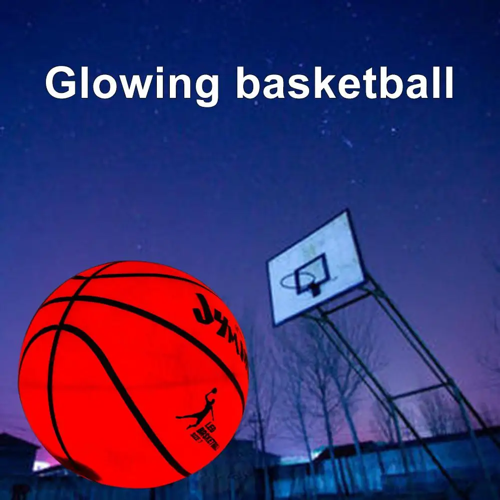 Light Up Basketball High Brightness LED Growing Rubber Basketball for Training Freestyle Performances