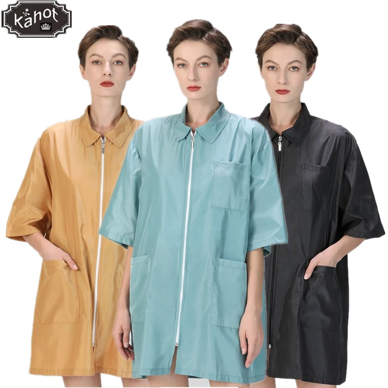 Professional Salon Smock Stylist Jacket Cosmetology Uniform Hairdressing Cape Hairdresser Workwea Gown Pet Grooming Coveralls