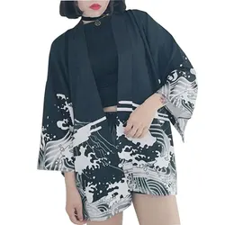 Summer Spring Japan Style Print Vintage Harajuku Blouse Dragon Shirts Japanese Batwing Sleeve Kimono