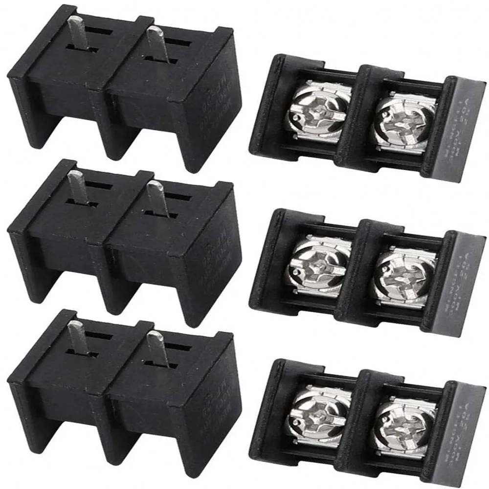 50pcs Pitch 7.62mm 8.25mm 9.5mm 10mm Barrier Screw PCB Terminal Block Straight 2/3/4/5/6/8Pin connectors with Screw holes