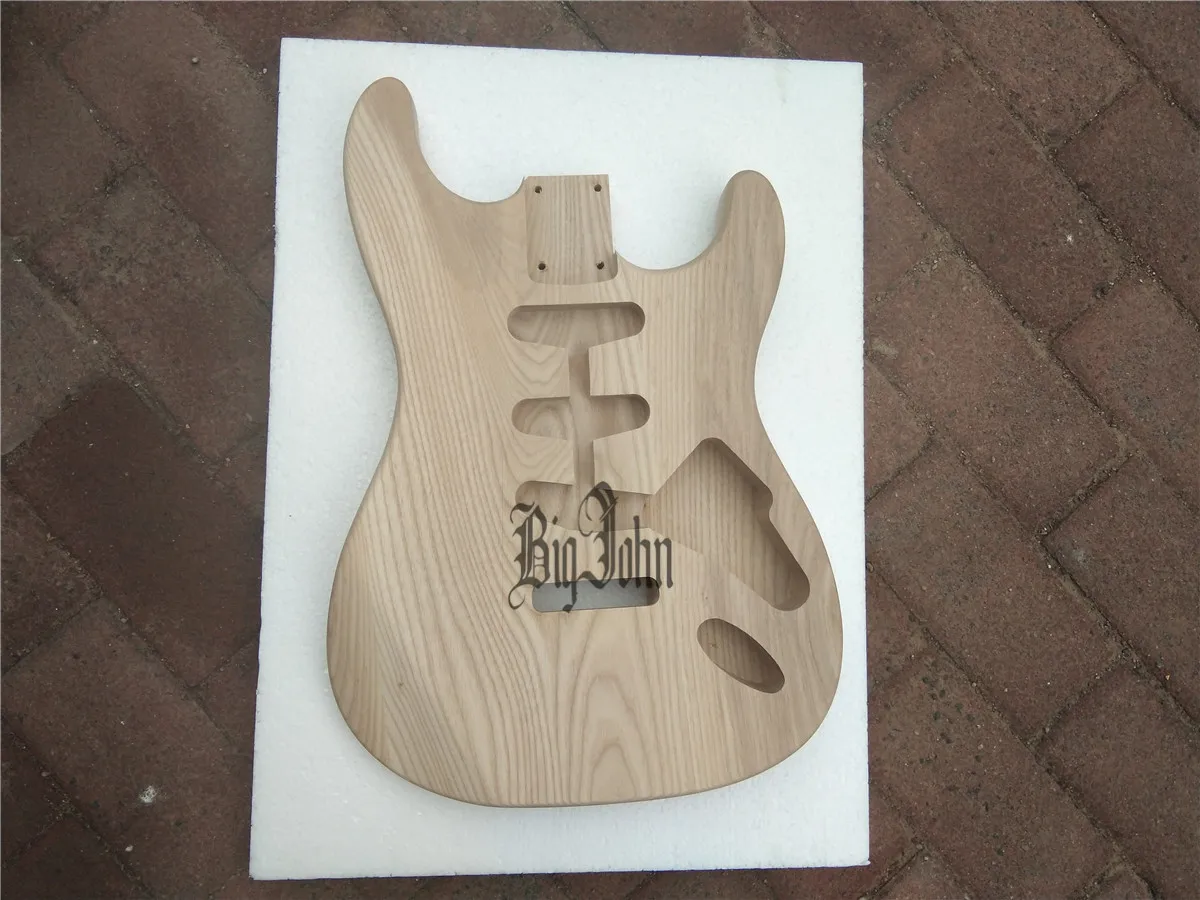 Electric Guitar Ash Body,3S Route No Paint Fit For Single Wave Electric Guitar BJ-5