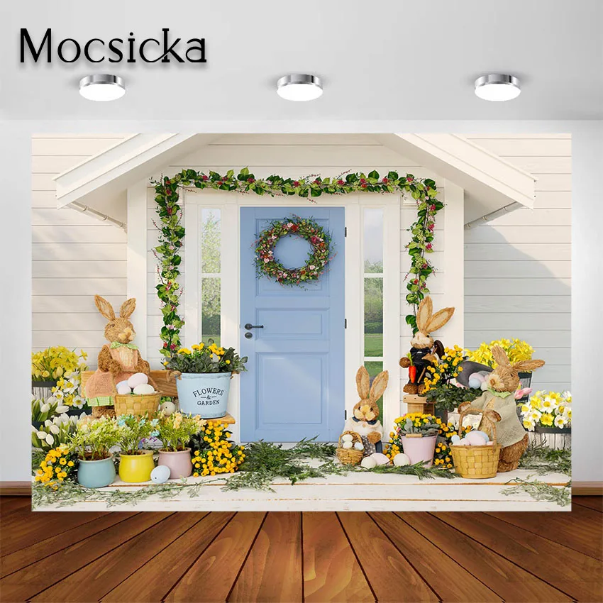 

Mocsicka Spring Photography Backdrops Bunny Easter Newborn Baby Child Portrait Photo Background for Photocall Photoshoot Studio