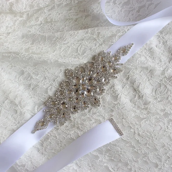 Women Wedding Prom Decoration Wide Sash Rhinestone Satin Ribbon Bridal Belt Party Bride Bridesmaid Dress Cummerbunds Waistband