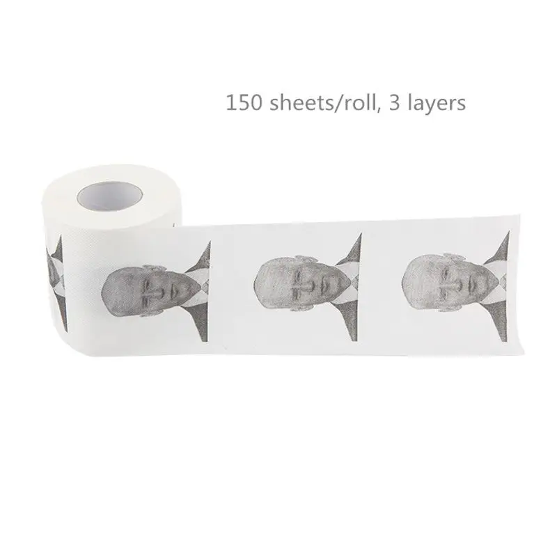 1Roll Joe Biden Pattern Printed Toilet Paper Roll Novelty Gift Bathroom Paper 3 layer