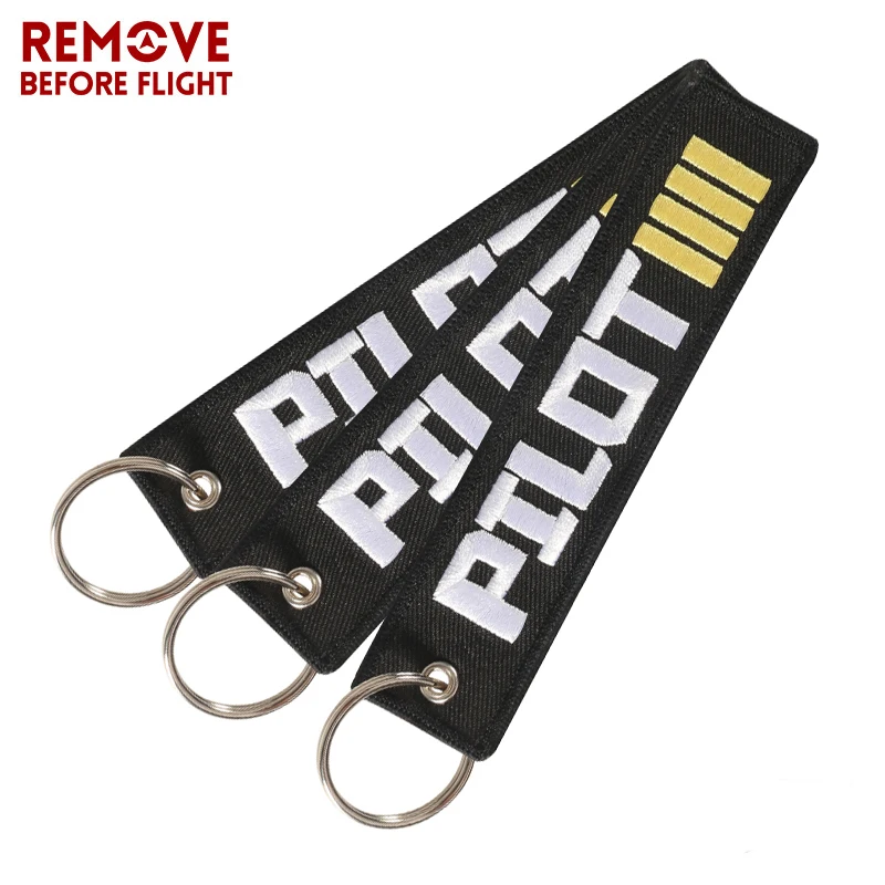 

Pilot Keychain Fashion Jewelry Safety Key Tag Embroidery Pilot Keychains for Car Ring Chain for Aviation Gifts Luggage Tag 3 PCS