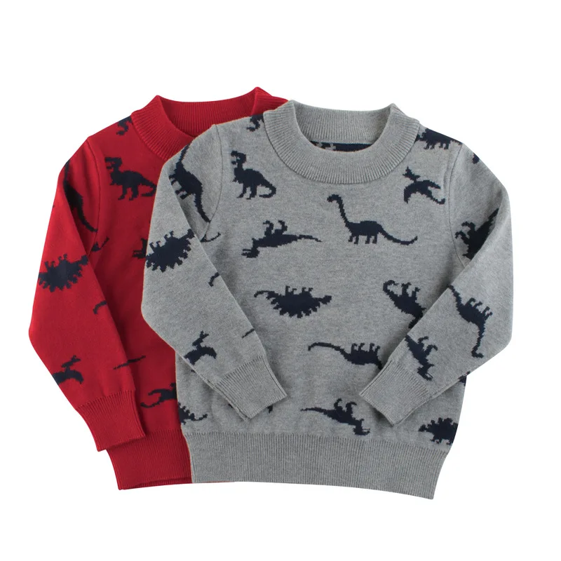 2021 Autumn Children Thin Sweater Boys Girls Clothes Cute Dinosaur Cartoon Cotton Long Sleeve Kids Baby Sweatshirts 1-9 Years