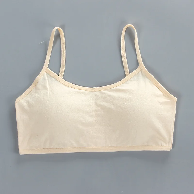 Soutien-gorge en coton pour filles, petit gilet à ceinture fine, sans anneau en acier, sous-vêtements pour enfants, élèves du primaire