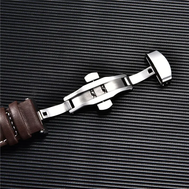Leder-Uhrenarmbänder für Apple Watch 8, 7, 6, 5, 4, 3, SE, Schmetterlingsverschluss, Ersatz-Armband, 38/40/41 mm, 42/44/45 mm, Band für iwatch – Detail 19