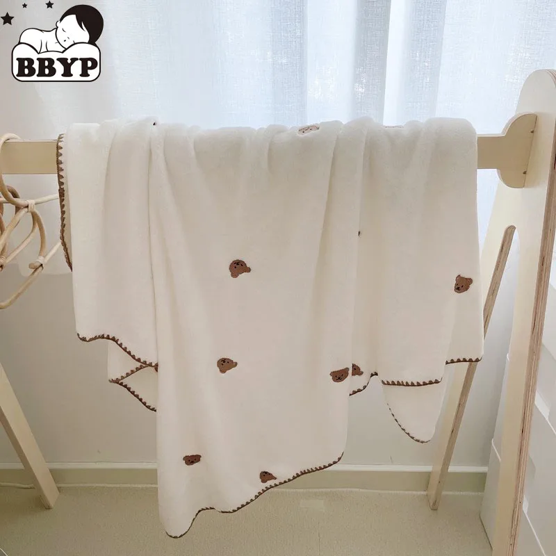 Newborn Baby Cartoon Bear Swaddling Blankets Baby Swaddle Wrap Soft Kids Toddler Stroller Bedding Blankets