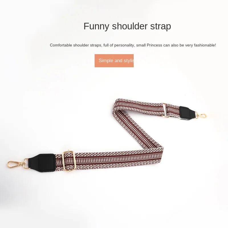 Striped Style Bag Strap Replacement Diagonal Ladies Shoulder Bag Strap Chain Accessories Adjustable Replaceable  Bag Strap