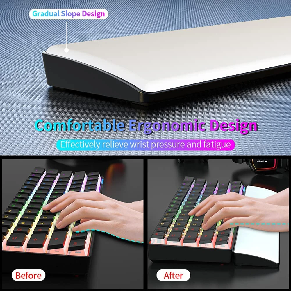 Ergonomic Memory Foam 104/87/61 Keys Gaming Keyboard Wrist Rest Anti-Slip Office Support Mat For Office PC Desktop Gamer