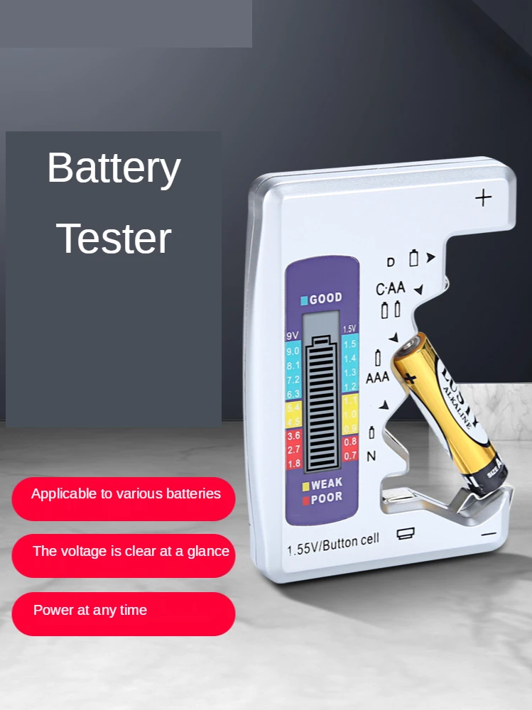 

Battery Power Tester Battery Power Measurement Display Battery Power Detection Digital Display Voltage Meter