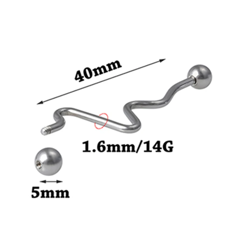 1-4pcs ECG Industrial Barbell Long Ear Stud Stainless Steel Cartilage Earrings Piercing Set Helix Tragus Ring Women Body Jewelry