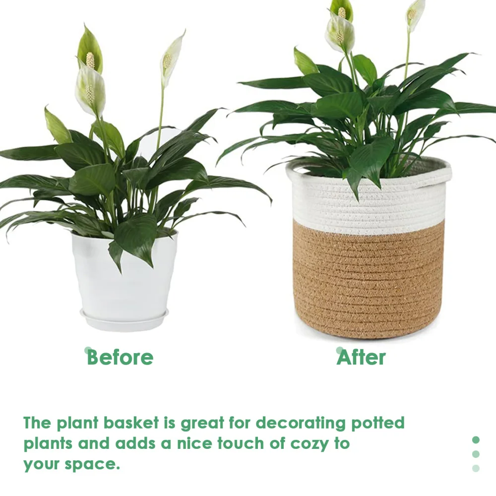 20cm Nordic Plant Pot Linen Flower Pots Woven Storage Basket Indoor Plants Flower Pot Plant Container Garden Home Decoration