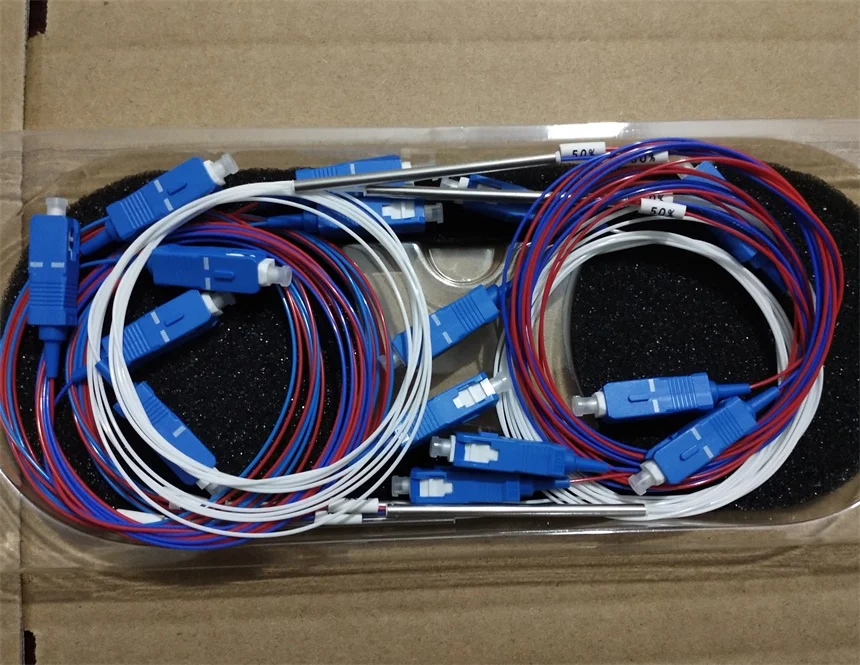 

Factory price Free shipping 70pcs/Lot optical fiber FBT splitter sc/upc connector 1x2 10:90 20:80 30:70 50:50 40:60 5:95 15:85