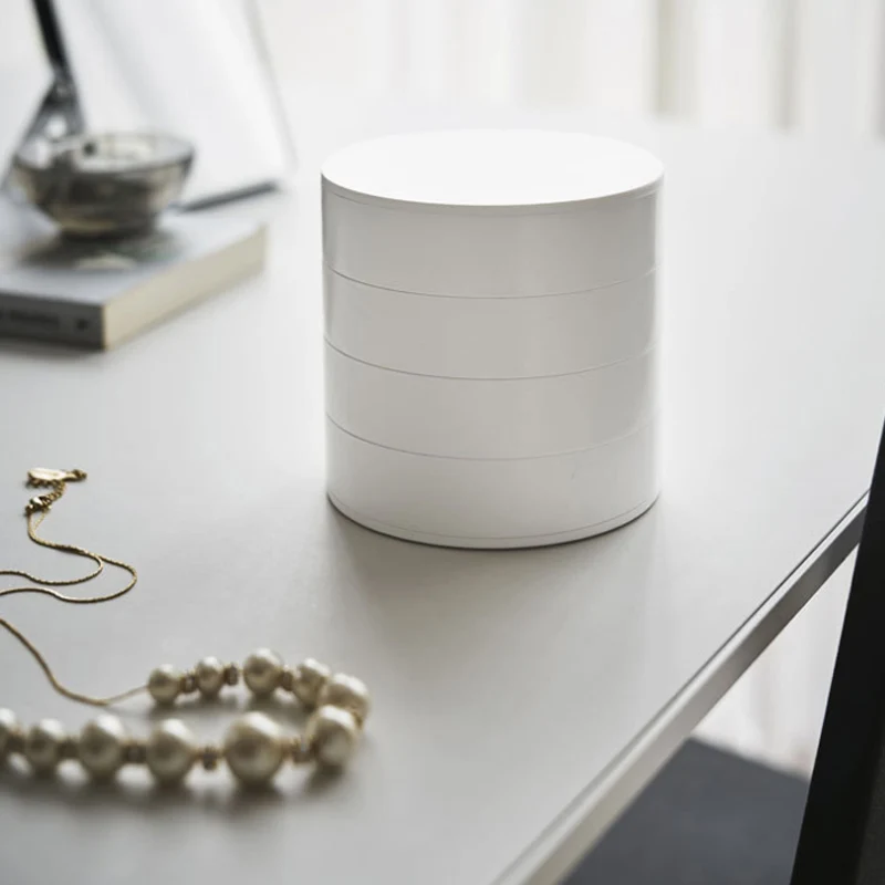 Hot Selling 4 Layer Jewellery Storage Box Rotatable Bedroom Cloakroom Jewelry Cosmetic Organizer For Women Dressing Table