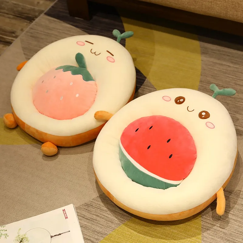 55cm Kawaii Bread Plush Cushion Soft Dinosaur/Piggy/Rabbit/Watermelon Stuffed Doll Lazy Floor Futon Carpet Birthday Gifts