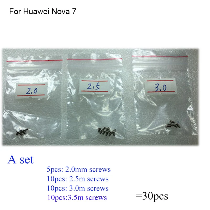 

30PCS a set Silver Screw For Huawei Nova 7 mainboard motherboard Cover Screws Repair Parts For Huawei Nova7