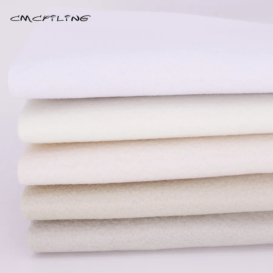 White Series Patchwork Soft Felt,Fabric For Needlework DIY Sewing Dolls Crafts/Non-Woven/Polyester Cloth 25cmx28cm 5Pcs/Lot