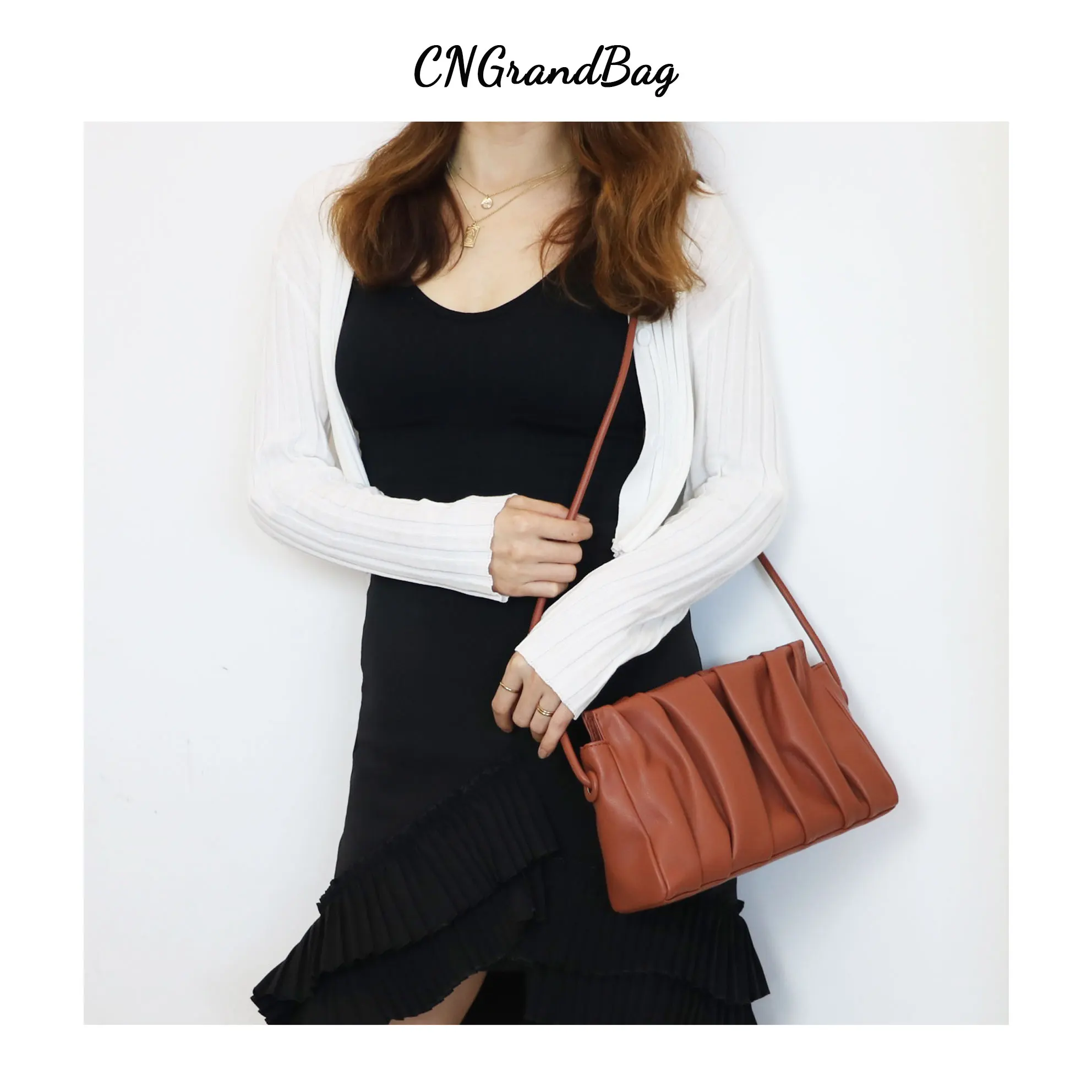 New Arrivals Genuine Leather Pouch Cloud Bag Fashion Women Clutch Bag Designer Ladies Crossbody Shoulder Bag Top Quality Handbag