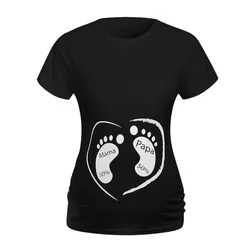 T-shirt à manches courtes imprimé dessin animé pour femmes enceintes, vêtements d'allaitement, t-shirt de grossesse