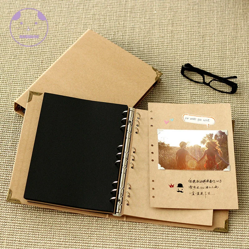 

ANGWING 36Pages Loose-leaf/Blank Photo Album Scarpbook/Cover Wedding/Baby/DIY Album Scrapbook For Travel Album For Photo For Kid