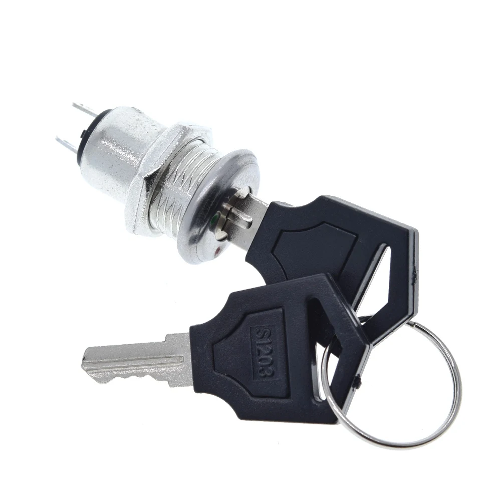 1/3PCS 12mm Edelstahl Elektronische Schlüssel Schalter AUF OFF Lock Schalter Telefon Schloss Sicherheit Netzschalter 12*21mm S1203 2PIN 2 Schlüssel – Detail 6
