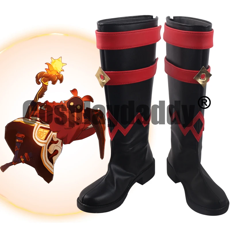 Genshin Impact Abyss Order Pyro Abyss Mage Huo Shenyuan Fashi Cosplay Shoes Boots S008